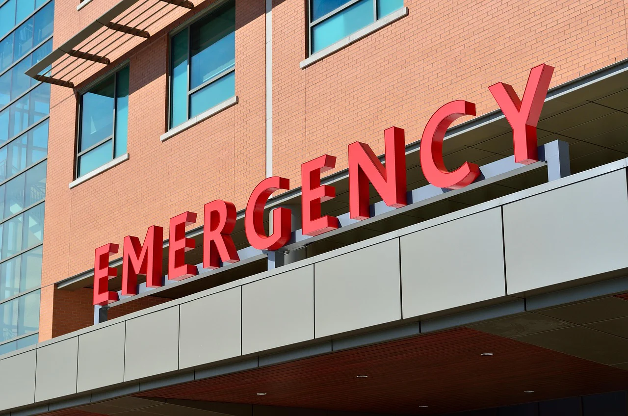 Emergency department entrance at a healthcare facility