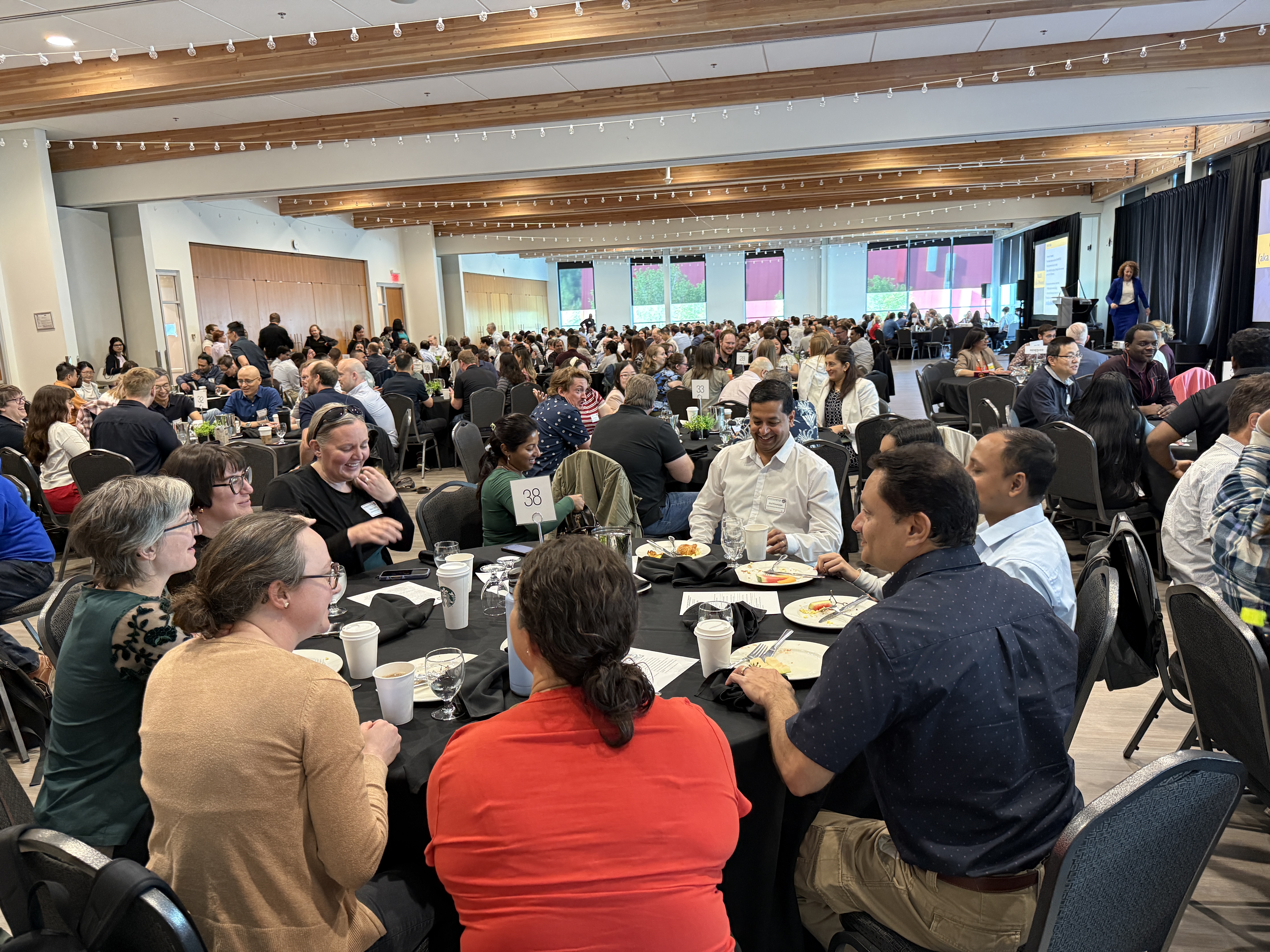 Professional association participants in table discussions